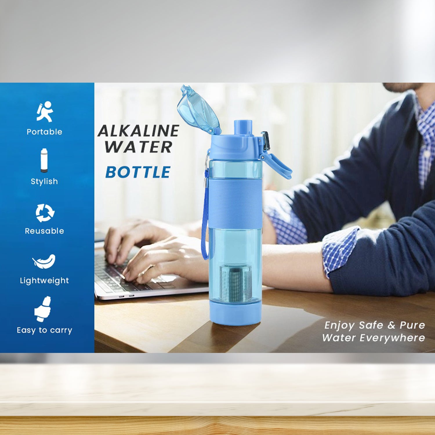 6480 Alkaline Water Bottle With Food Grade Plastic Stylish And Portable 6480 Alkaline Water Bottle With Food Grade Plastic Stylish And Portable